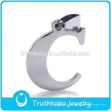 L-P0041 encantador de plata de acero inoxidable letra inicial del alfabeto C Charm colgante collar de ajuste